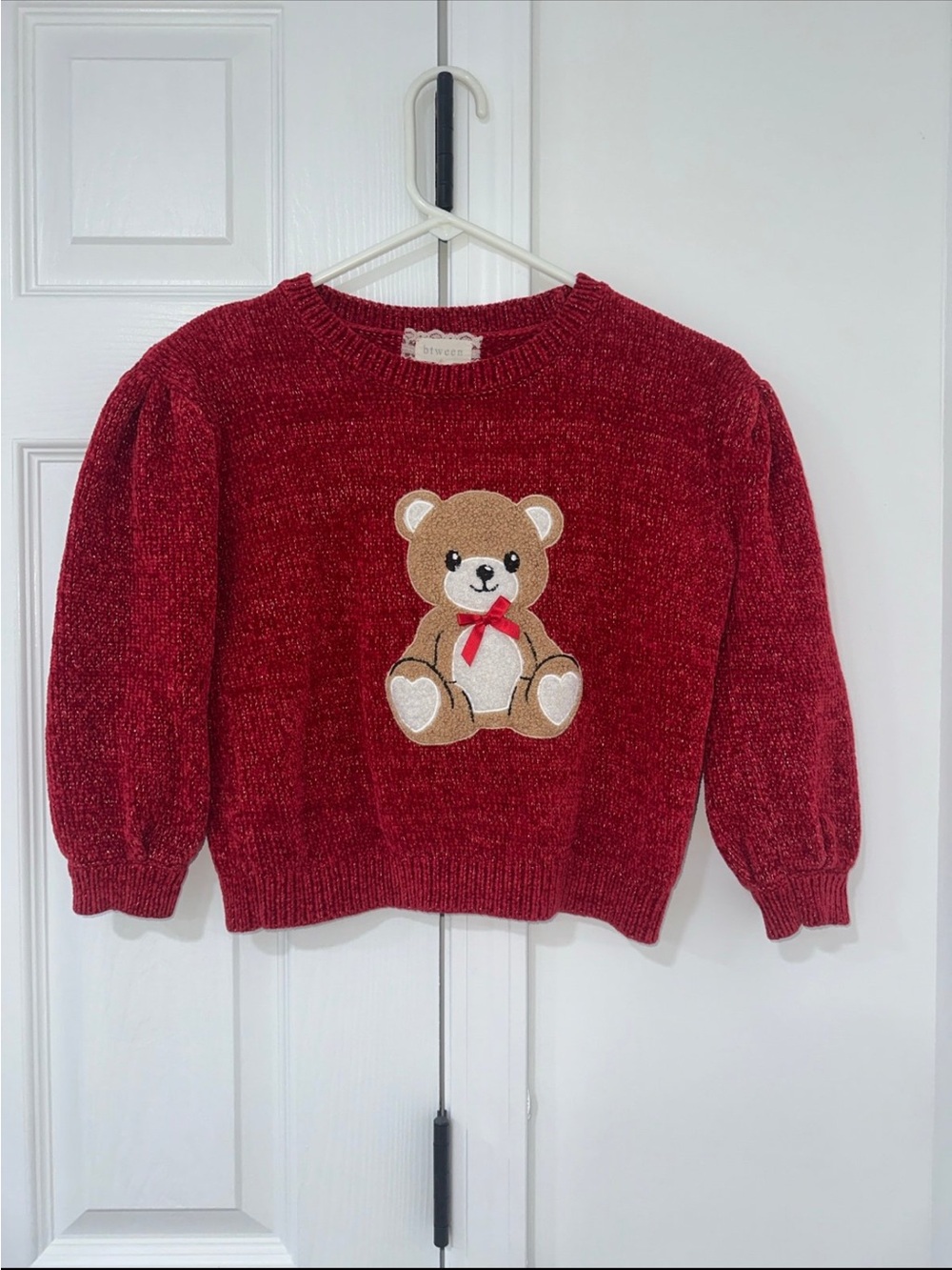 btween Red Teddy Bear Crewneck Sweater